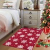 Washable Christmas Snowflake Print Living Room Rugs, Xmas Decorative Carpet for Bedroom Kids Room, Non Slip Low Pile Floor Cover - 4 of 4