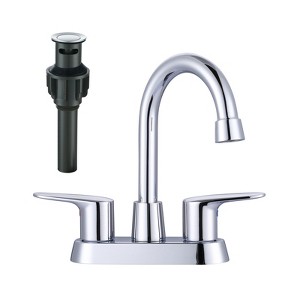 WOWOW 4 in. Centerset Double Handle High Arc Bathroom Faucet - 1 of 4
