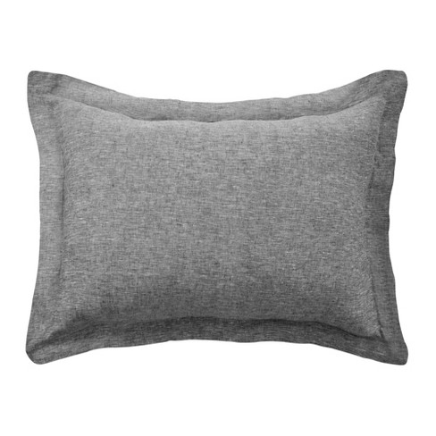 Levtex Home Washed Linen Square Pillow Cover, Set of 2 - Light Grey