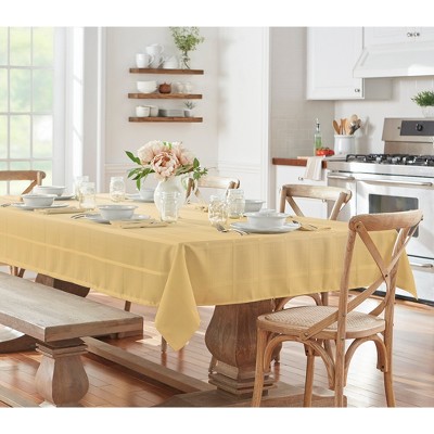 Ribbon Gold Stain Resistant Polyester Rectangular Tablecloth