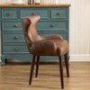 Roundhill Furniture Viking Tufted Button Back barrel chair with Nailhead, Brown - 3 of 4