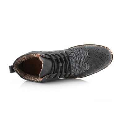 Polar Fox Mens Colbert MPX506059 Mid-Top Knitted Wing-Tip Sneaker Boots, in Black, Size 7 — фото 5