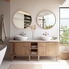 24 Inch Round Wood Mirror, Natural Circle Wall Mirror for Bathroom, Living Room and Bedroom Decor - 4 of 4