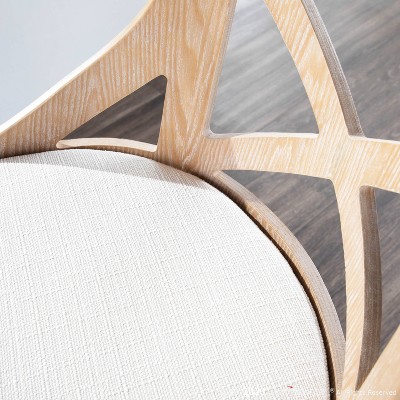 Set of 2 Charlotte Swivel Counter Stools in Cream and White Wash