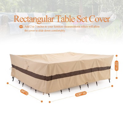 Waterproof Outdoor Patio Rectangular Cover - Beige+Coffee - Dancing Garden Collection