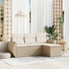 vidaXL 4 Piece Patio Sofa Set with Cushions Beige and Cream Poly Rattan - 2 of 4
