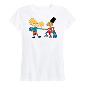 Women's - Hey Arnold! - Arnold and Gerald Skateboard Short Sleeve Graphic T-Shirt - 1 of 4