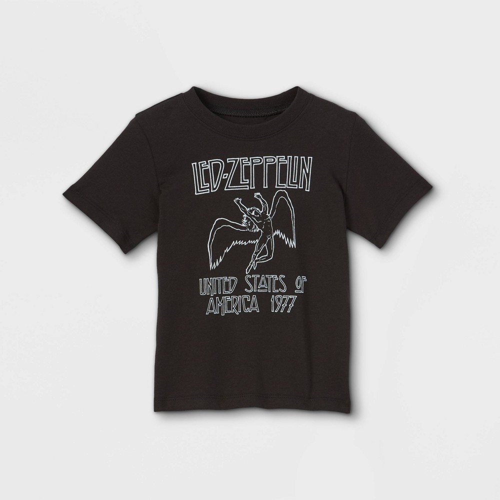 Size 4T Toddler Boys' Led Zeppelin Short Sleeve Graphic T-Shirt - Black