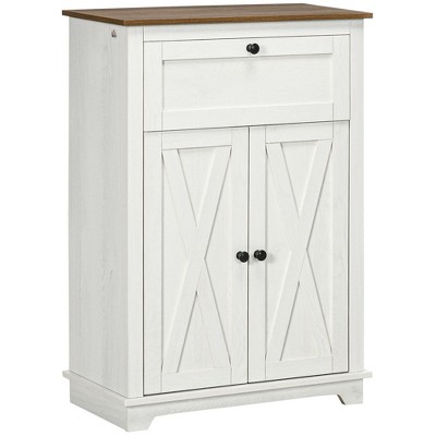 NicBEX Modern Sideboard Cabinet with Drawer Kitchen Buffet Storage Cabinet with 2 Doors,Adjustable Shelves,Suitable for Kitchen,Living Room,White