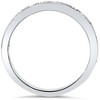 Pompeii3 1/4ct Blue Sapphire Lab Created Diamond Channel Set Wedding Ring 14K White Gold - 2 of 4
