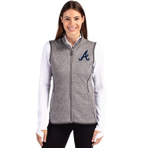 Atlanta Braves Cutter & Buck Mainsail Sweater Knit Womens Full Zip Vest - 1 of 1