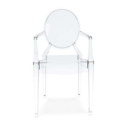 HomeRoots Clear Acrylic King Louis Back Dining Arm Chair