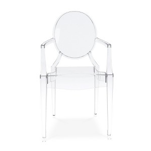 HomeRoots Clear Acrylic King Louis Back Dining Arm Chair - 1 of 4