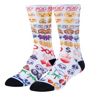 Crazy Socks, Emojis, Funny Novelty Socks, Large - 1 of 4