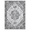 9x12 Gray Vintage Floral Rug, Machine Washable Distressed Carpet, Non-Slip Indoor for Living Room, Bedroom - 2 of 4