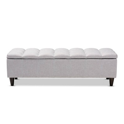 Brette 48'' Grayish Beige Tufted Fabric Storage Ottoman