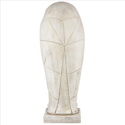 White Resin Art Deco Owl Garden Statue