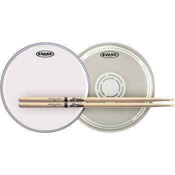 Evans EC Reverse Dot Snare Batter and Snare Side Head Pack With Free Pair of Promark Sticks Nylon 5A