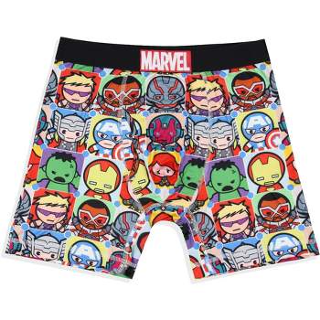 Marvel Comics Men's Kawaii Character Grid Boxers Underwear Boxer Briefs Multicolored