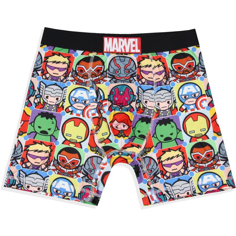 Marvel Comics Men's Kawaii Character Grid Boxers Underwear Boxer Briefs Multicolored, 1 of 3