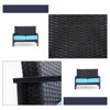 Rattan Wicker Patio Loveseat - Captiva Designs: All-Weather, Fade-Resistant with Steel Frame & Cushions - 3 of 4