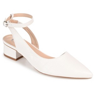 Journee Collection Medium and Wide Width Women's Keefa Pump Off White 8WD - 1 of 4