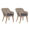 vidaXL Outdoor Chair Set of 2 Brown PE Rattan Medium Removable Covers - 2 of 4
