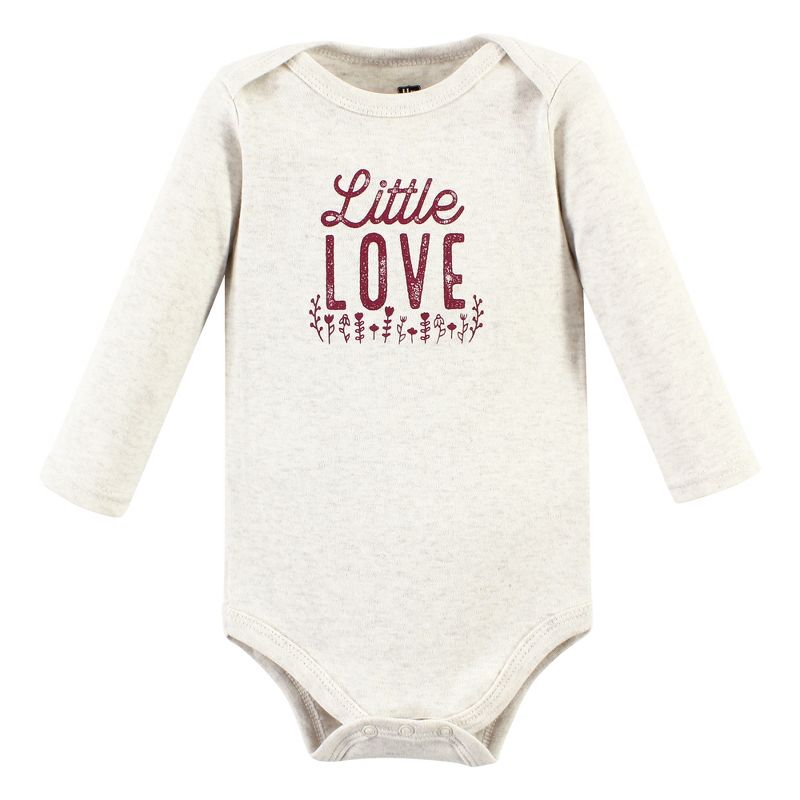 Hudson Baby Infant Girl Cotton Bodysuit and Pant Set, Little Love Flowers Long Sleeve, 3 of 6