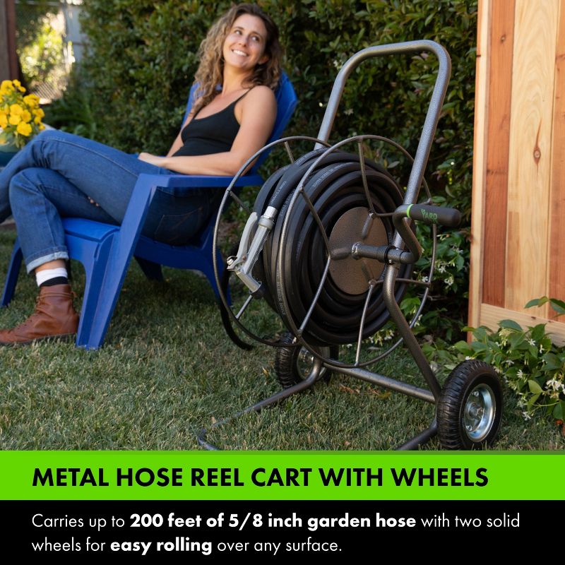 Yard Butler Hose Reel Cart with Wheels - Heavy Duty 200 Foot Metal Hose Reel - Suitable for Gardens, Lawns and Outdoor - IHT-2EZ, 2 of 8