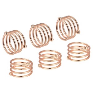 Unique Bargains Dining Table Decorations Wedding Alloy Decorative Wear Resistance Napkin Rings 6 Pcs - 1 of 4