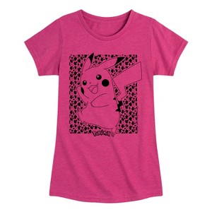 Girls' - Pokémon - Pikachu Pattern Fitted Short Sleeve Graphic T-Shirt - 1 of 4