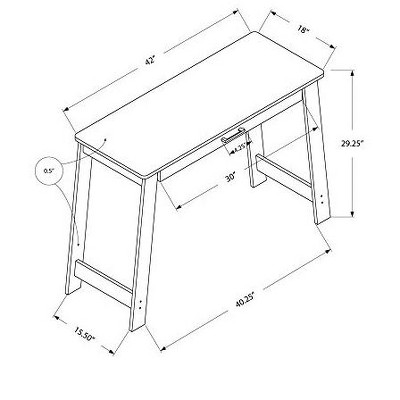 Cappuccino Dark Wood Rectangular Desk with Drawer
