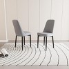 SEVOBAL Dining Chairs Set of 2 Modern PU Leather Upholstered Chairs with Curved Back and Black Metal Legs for Kitchen, Gray, 21.65"*16.93"*33.07" - 4 of 4