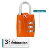 Fosmon 4 Pack TSA Approved Luggage Locks, Combination Padlock with Open Alert, Combo TSA Locks for Luggage, Suitcase, Backpack, Bag - Orange - 3 of 4