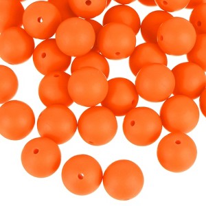 Unique Bargains Round Loose Silicone Beads for DIY Keychain Jewelry Making 50 Pcs - 1 of 4