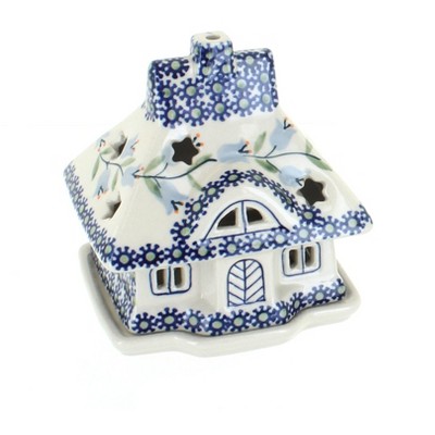 Blue Rose Polish Pottery Tulip House Luminary