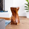 Short Suar Wood Square Accent Table Brown - Olivia & May: Handmade, No Assembly Required - 3 of 4