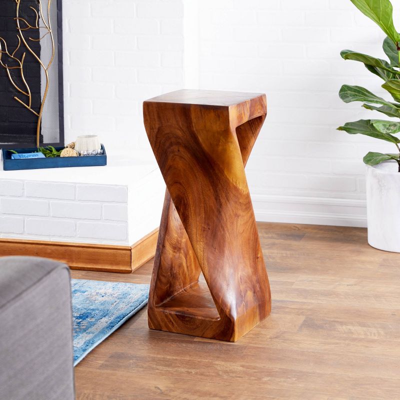 Short Suar Wood Square Accent Table Brown - Olivia &#38; May, 4 of 30