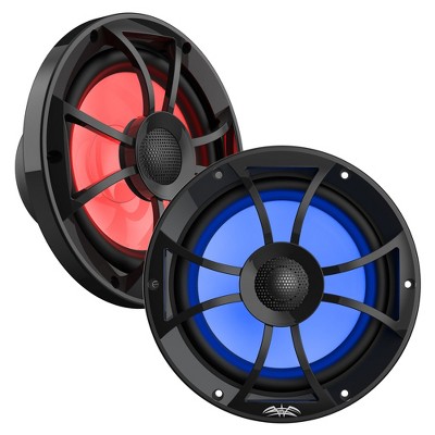 Wet Sounds RECON 8-BG RGB RECON Series 8" Coaxial Speaker w/ Black XS Grille & RGB Tweeter.