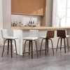 Bekrvio 26" Counter Height Bar Stools - PU Leather Swivel, L Shape Back, Upholstered, Mid-Century Modern Chairs for Kitchen Counter Island - 3 of 4