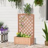 28" x 11" x 46" Raised Garden Beden Planter Box w/ Trellis - 2 of 4