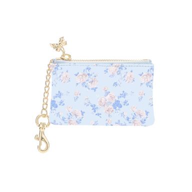 LoveShackFancy x Target – Case-Mate Everblooming Rosettes Printed PU Zipper Coin Pouch Whisper Blue