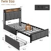 Garvee Upholstered Bed Frame with 2 Storage Drawers, Power Outlet, Queen Bed Platform with Storage Headboard, Noise Free, No Box Spring Needed - 2 of 4