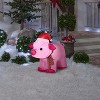Gemmy Christmas Airblown Inflatable Pig, 2.5 ft Tall, Pink - 2 of 4