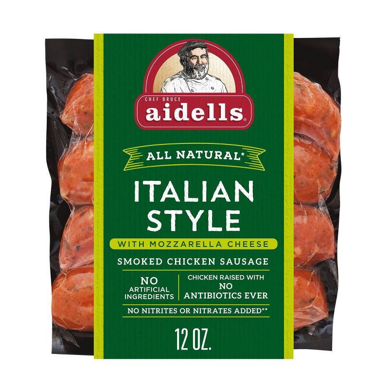 Aidells Italian Style with Mozzarella Cheese Smoked Chicken Sausage - 12oz/4ct, 1 of 5