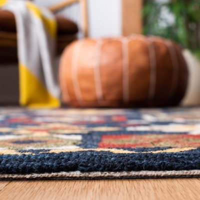 Heritage HG353 Hand Tufted Area Rug - Navy/Red - 5'x8' - Safavieh.