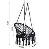 Cesicia Black Hammock Chair, Macrame Swing, Max 330 Lbs Hanging Cotton Rope Hammock Swing Chair for Indoor and Outdoor - 2 of 4
