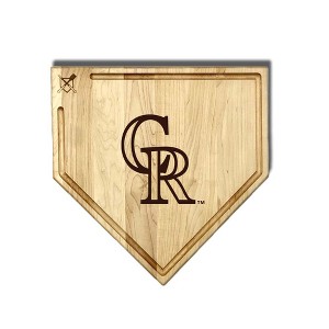 MLB 17-Inch Wooden Home Plate Cutting Board w/Trough, Colorado Rockies - 1 of 2