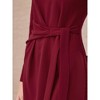INSPIRE CHIC Women's Midi Pencil Long Sleeve Tie Waist Church Work Sheath Dresses - 4 of 4