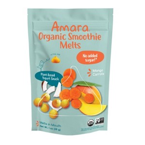 Amara Organic Smoothie Melts Mango Carrot Plant Based Yogurt Baby Snack - 1oz - 1 of 4